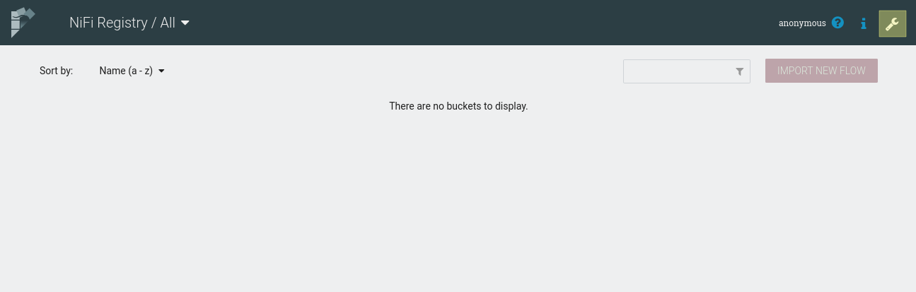 NiFi Registry settings access