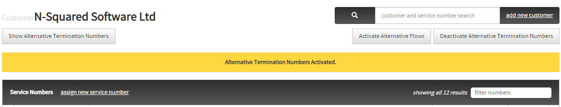 alternative termination number warning